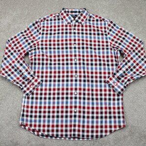 Banana Republic Camden Fit Shirt Adult XL Red/White/Blue Non Iron L/S Cotton